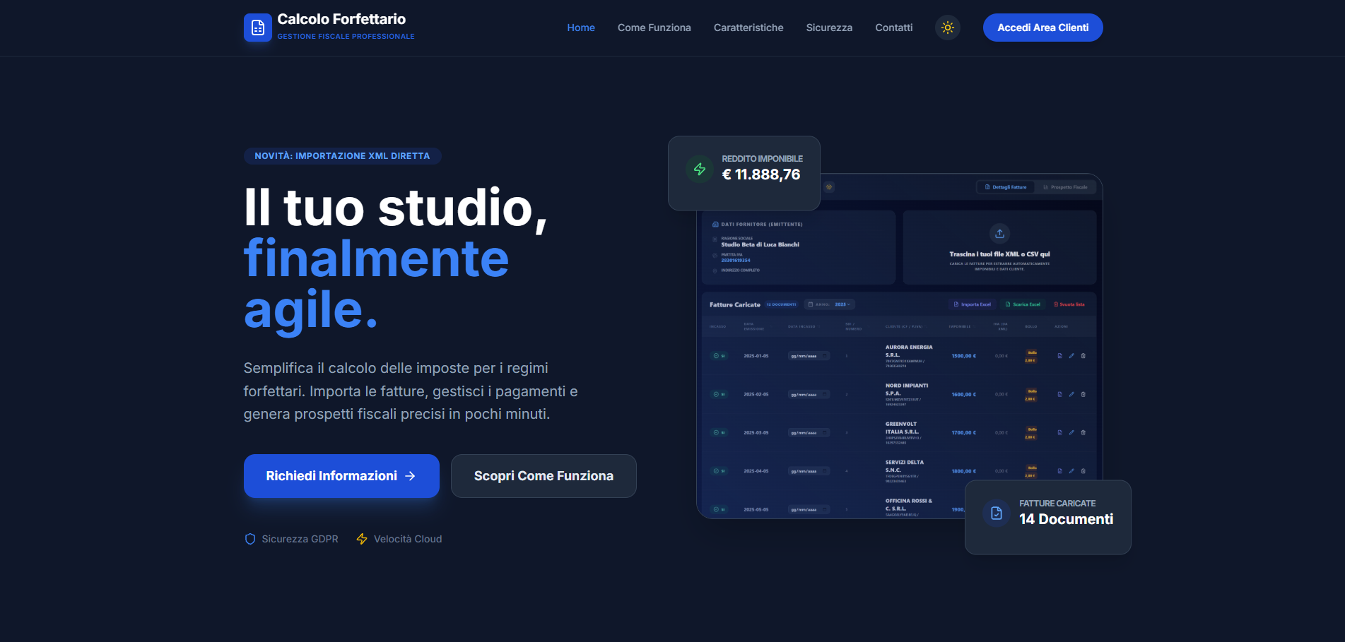 Anteprima sito Calcola Forfettario