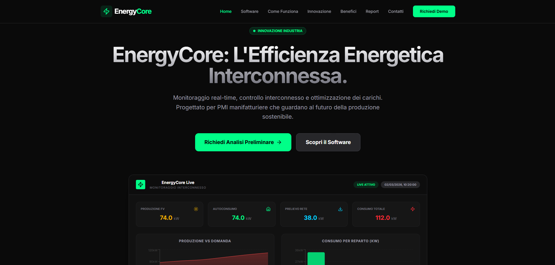 Anteprima sito EnergyCore