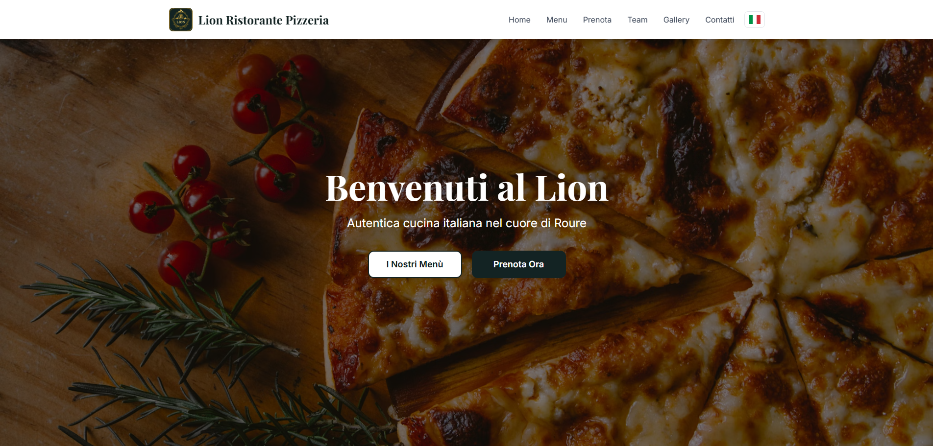 Anteprima sito Ristorante Pizzeria Lion