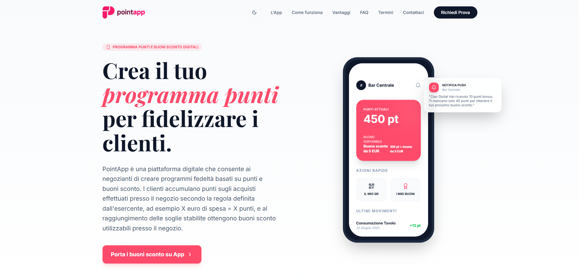 Anteprima sito PointApp